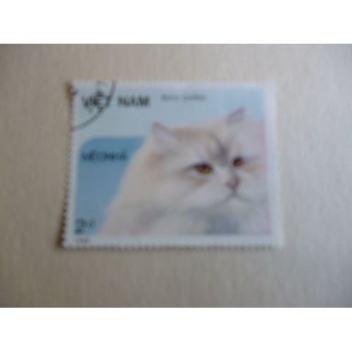 Timbre "Vietnam 1986 Chat Blanc".