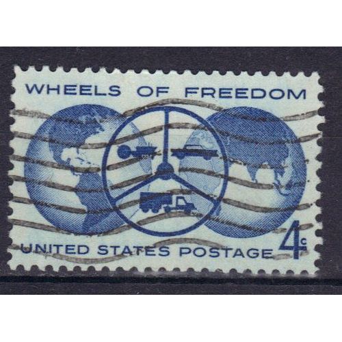Etats-Unis D'amerique 1960 : Exposition Nationale Automobile, À Détroit - Timbre 4 C. Bleu Oblitéré