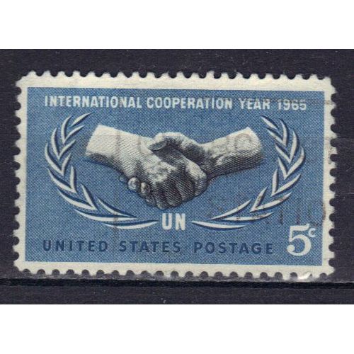 Etats-Unis D'amerique 1965 : 20è Anniversaire Des Nations Unies Et Année De La Coopération Internationale - Timbre 5 C. Bleu Et Gris Oblitéré