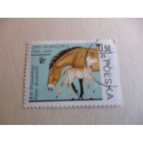 Timbre "Pologne :50 Ans  Zoo De Varsovie 1928-1978 :Cheval Przewalski".