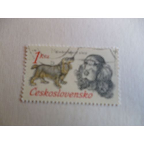 Timbre "Tchécoslovaquie  1973 :Chien Cocker".