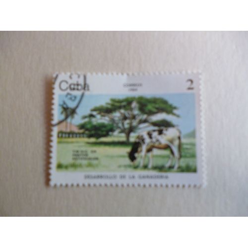 Timbre "Cuba 1984 :Vache Normande."
