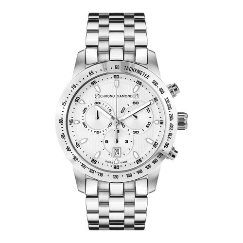 Montre Chrono Diamond - Modèle Nestor - Bracelet Acier Affinsé - Chrono