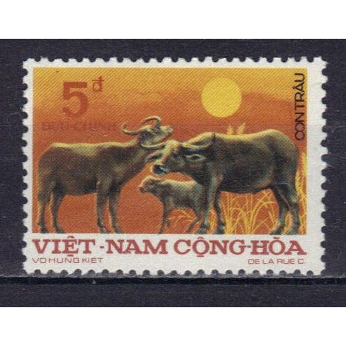Vietnam Du Sud 1974 : Buffles - Timbre 5 D. Multicolore Neuf **