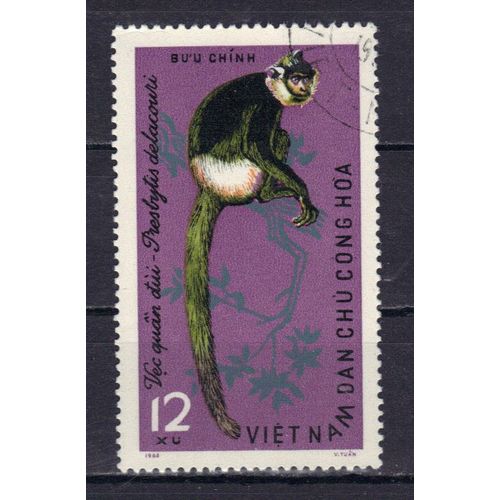 Vietnam Du Nord 1965 : Animal Sauvage : Singe - Timbre Oblitéré