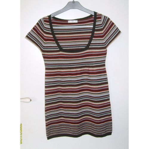Pull Long Sans Manche "" Promod "", Rayure Multicouleur, T38/40