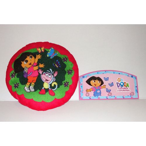 Dora L'exploratrice Coussin Peluche Oreillé + Porte Manteaux Bois Viacom