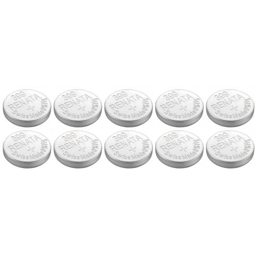 RENATA Lot de 10 Piles bouton Silver Oxyde 399 / SR927W 0% mercure