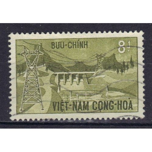 Vietnam Du Sud 1964 : Aménagement Hydroélectrique Du Danhim - Timbre 8 D. Olive Oblitéré