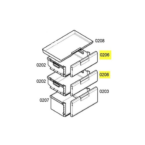 00665007. FACADE DE TIROIR INTERMEDIAIRE/SUP 0206 VIVA B/S/H