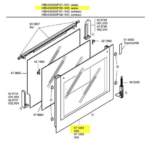 Bosch B/s/h - Vitre De Facade Noire - Ref: 00471832