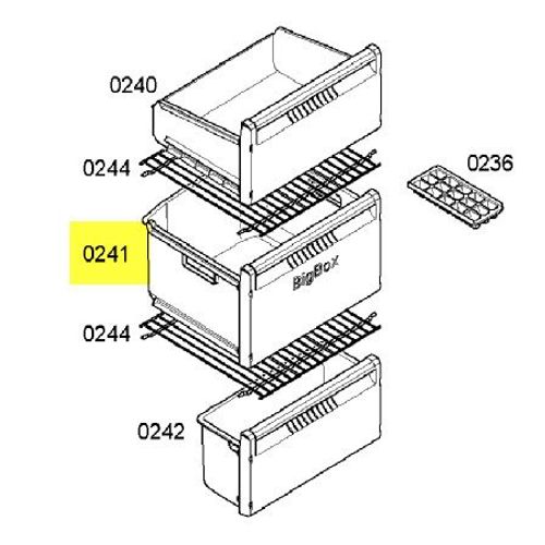 00477243. TIROIR PRODUITS CONGELES INTERMEDIAIRE BOSCH B/S/H