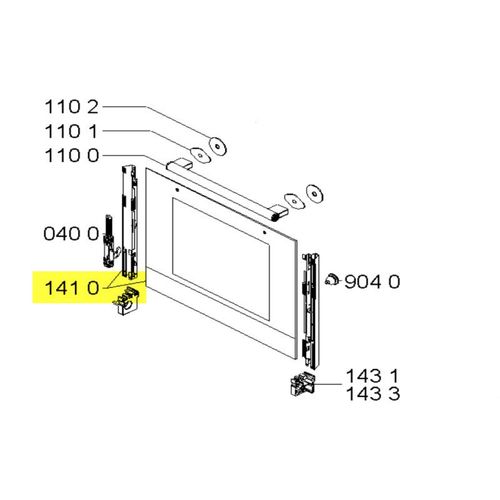 481010372667. VITRE EXTERIEURE DE PORTE FOUR + SUPPORT WHIRLPOOL