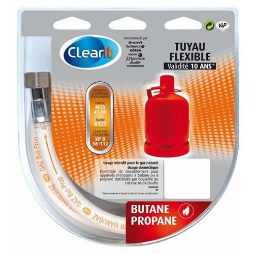 75S2706. TUYAU GAZ BUTANE 2M CLEARIT