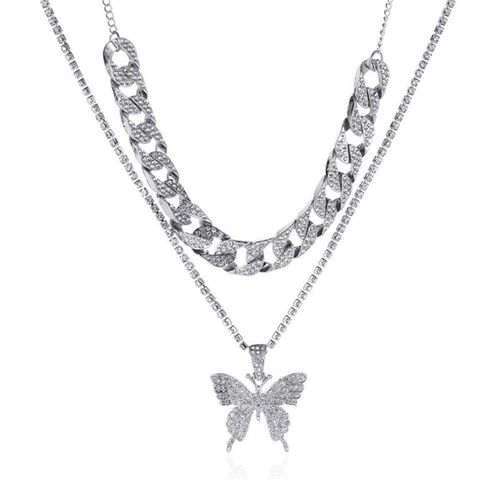 Collier Ras Du Cou, Collier Ras Du Cou Avec Pendentif Papillon En Strass Pour Filles