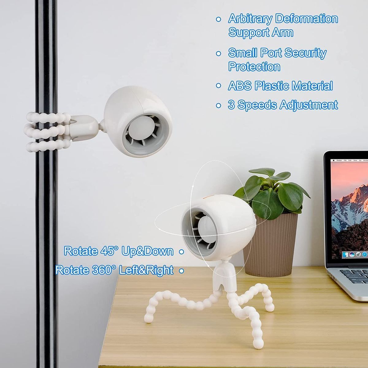 Mini ventilateur USB avec support flexible - 2