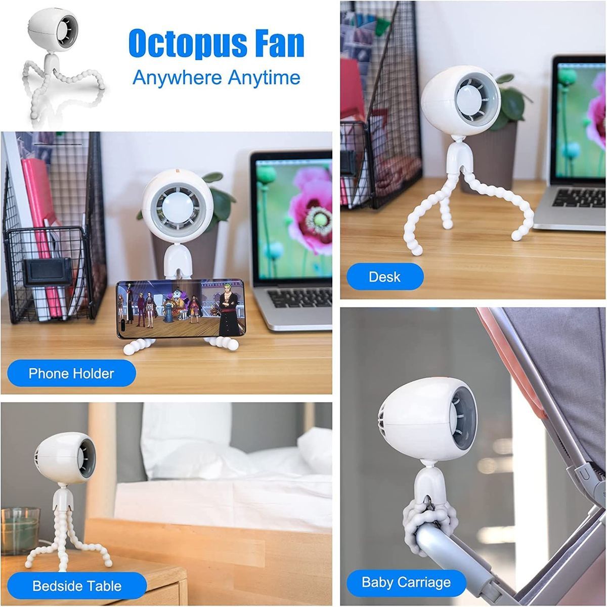 Mini ventilateur USB avec support flexible - 5