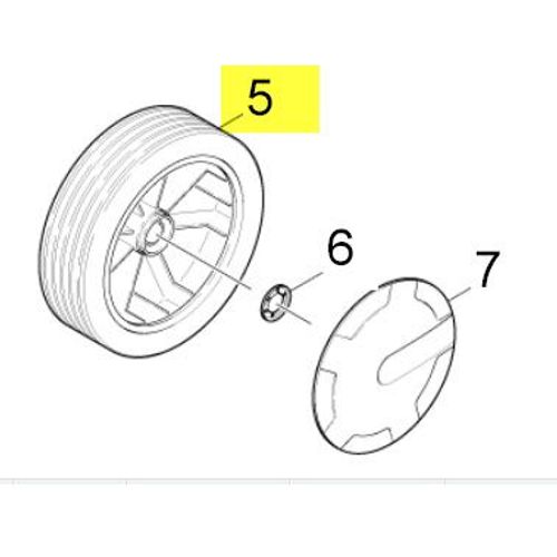Karcher. Roue Seul ø 180 Longueur Essieu 359 M/m. Ref: 64357660