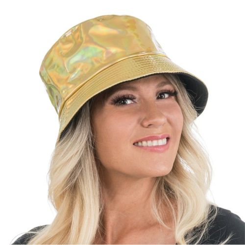 Chapeau Seau Bob Hip-Hop Irisé Or Adulte