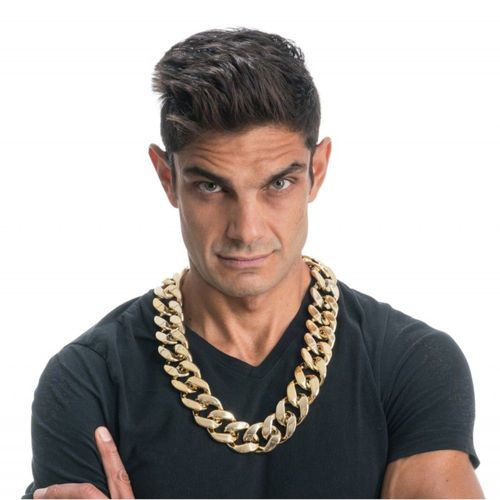 Collier Fantaisie Chaine Large Rappeur 70cm Or