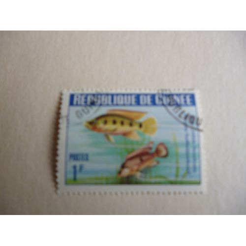 Timbre :République De Guinée :Cichlida Hemichromis".