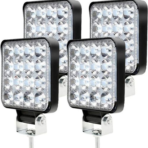 Lot De 4 Phares De Travail Led 48 W, Phares De Voiture Led 12 V, Étanches Ip 67.