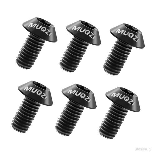 6 Pièces Vtt Frein À Disque Rotor Boulons Tête Vélo Boulons M5x10mm Noir