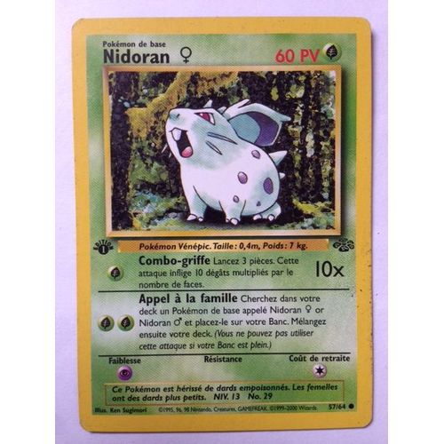 Pokemon - Carte Nidoran Femelle - Edition 1