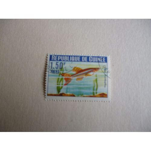 Timbre "Guinée : Gelber Prachtkopfling".
