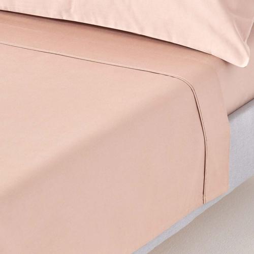 Drap Plat Uni 100 % Coton Égyptien 1000 Fils Coloris Beige Taupe 240 X 300 Cm