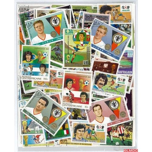 100 Timbres De Footballeurs Tous Pays