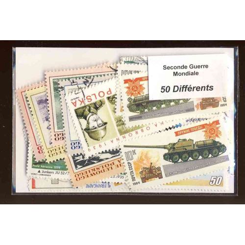Seconde Guerre Mondiale 50 Timbres Différents