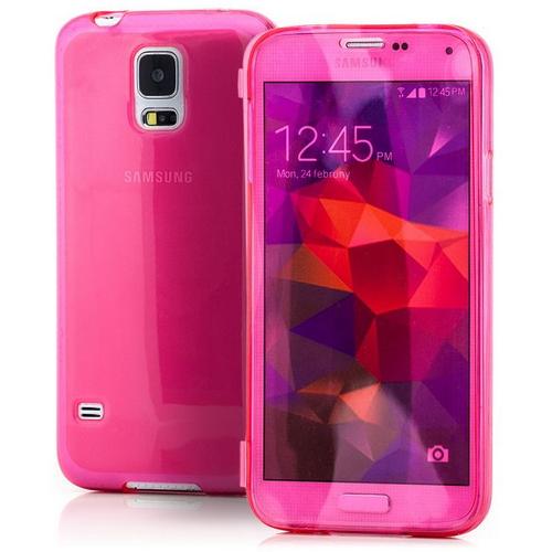 Samsung Galaxy S5 Etuit À Rabat Housse Etui Coque En Silicone Gel +1 Film