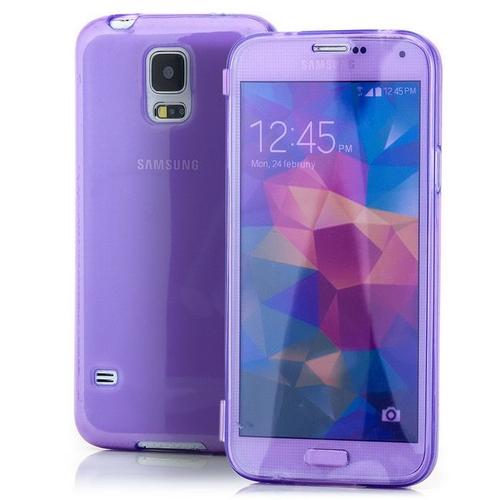 Samsung Galaxy S5 Etuit À Rabat Housse Etui Coque En Silicone Gel +1 Film