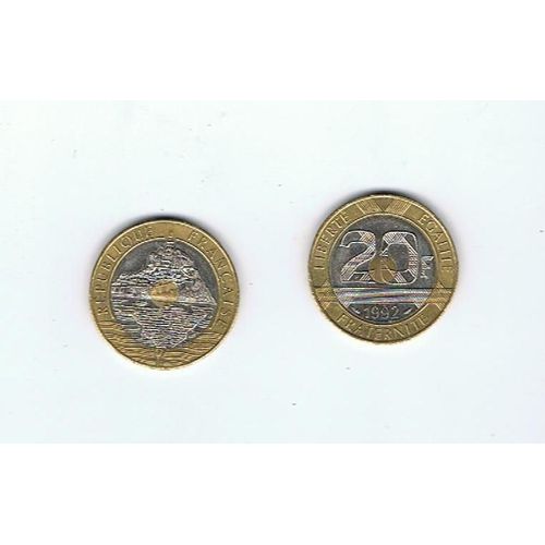 1 Piece 20 Francs Mont St-Michel 1992