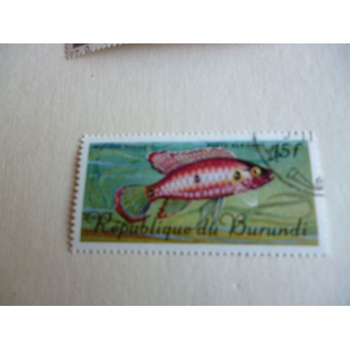 Timbre "Burundi  :Hemichromis Bimaculata".