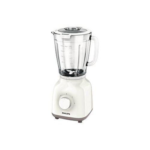 Philips Daily Collection HR2105 - Bol mixeur blender - 1.5 litres - 400 Watt - beige/blanc