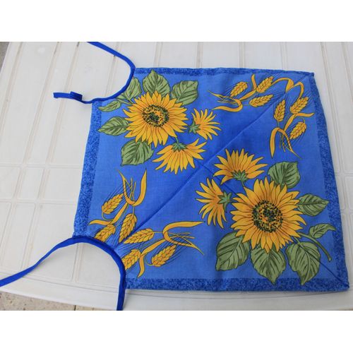 Lot De 6 Dessus De Chaise Épais Carré Tissu Coton Provençal Motif Tournesols Et Épis De Blés