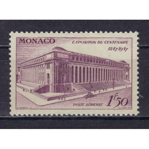 Monaco 1947 Poste Aerienne : Direction Générale Des Postes À New-York - Timbre 1f. 50 Lilas Neuf **