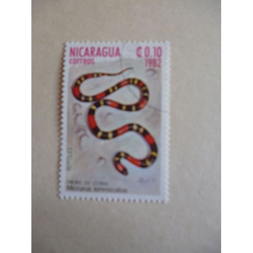 Timbre "Nicaragua 1982 :Vibora De Coral".
