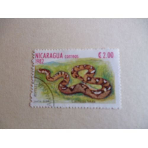 Timbre "Nicaragua :1982 : Lachesis Muta".
