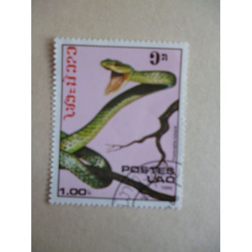 Timbre "Laos 1986 :Python :Thaterofis Richardi".