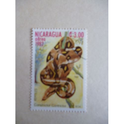 Timbre "Nicaragua 1982 :Boa Constrictor".