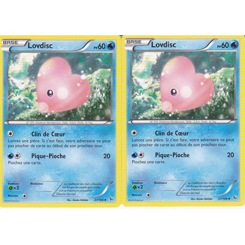 Lot De 2 Cartes Pokemon - Lovdisc - 27/106 - Xy Etincelles -