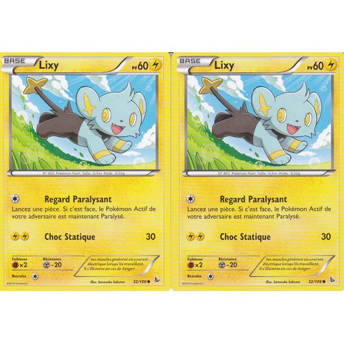 Lot De 2 Cartes Pokemon - Lixy - 32/106 - Xy Etincelles -