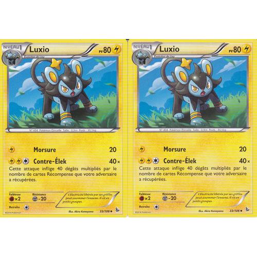 Lot De 2 Cartes Pokemon - Luxio - 33/106 - Xy Etincelles -