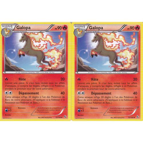 Lot De 2 Cartes Pokemon - Galopa - 15/106 - Xy Etincelles -
