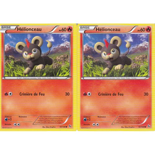 Lot De 2 Cartes Pokemon - Helionceau - 19/106 - Xy Etincelles -