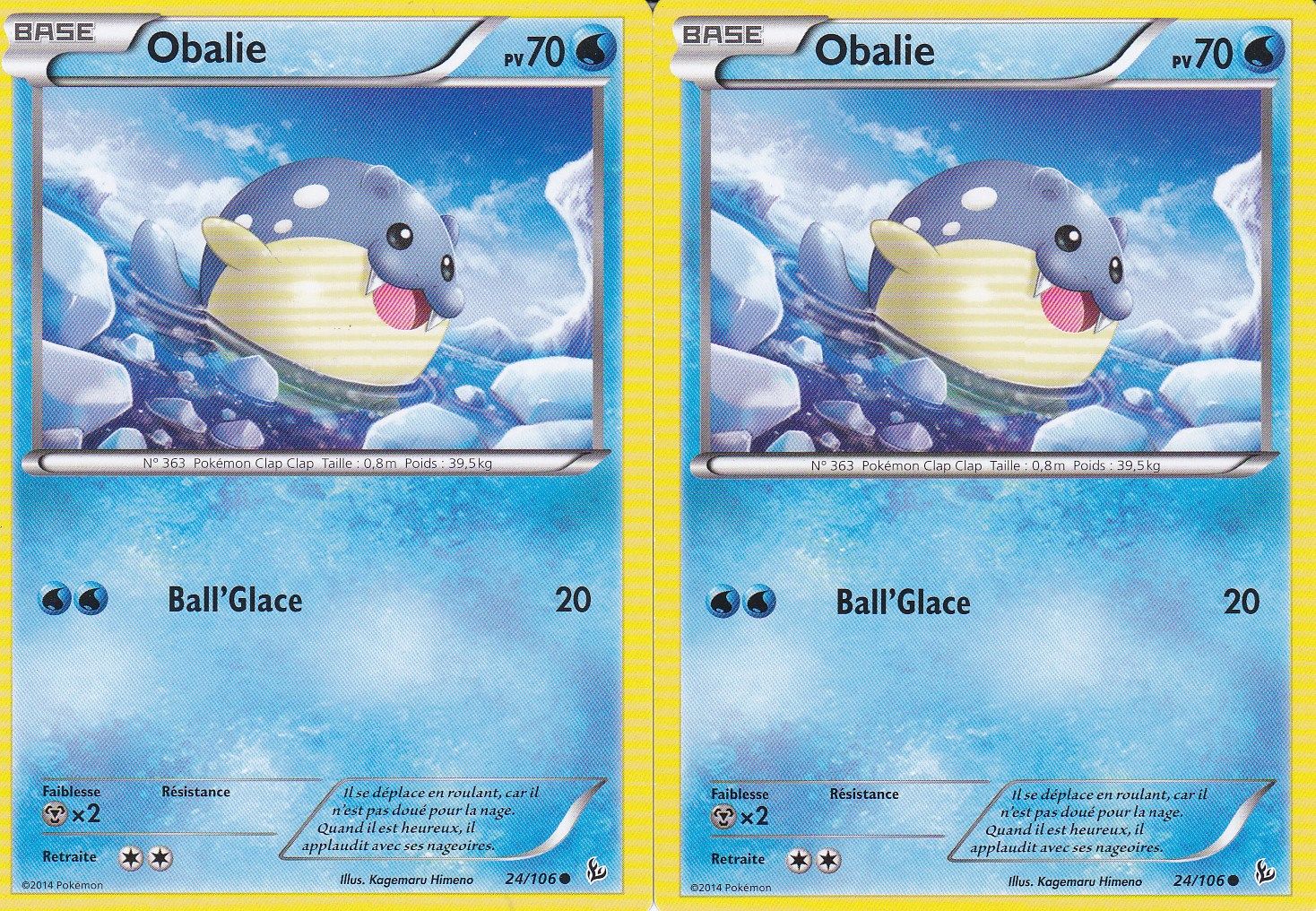 Lot De 2 Cartes Pokemon - Obalie - 24/106 - Xy Etincelles -