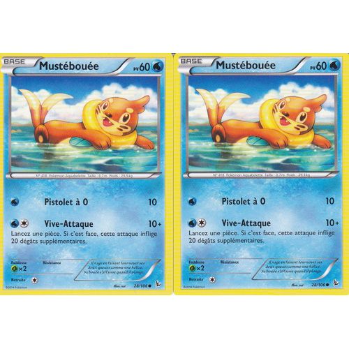 Lot De 2 Cartes Pokemon - Mustebouee - 28/106 - Xy Etincelles -